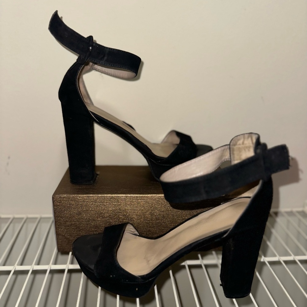 Black Chunky Platform Heels
